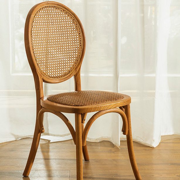 כיסא אוכל משולב ראטן דגם פלורה עץ מלא