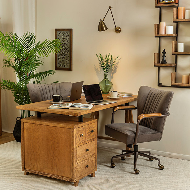 שולחן כתיבה, שולחן משרדי, עץ מלא